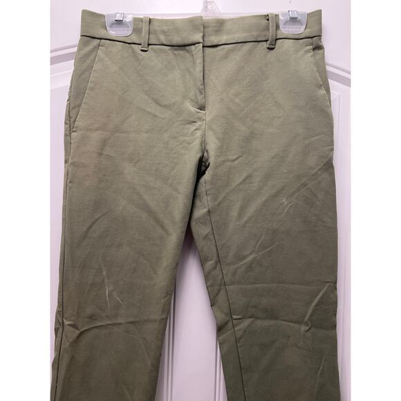 Ann Taylor Women’s Straight Stretch Casual Ankle Pants Size 0 Green Mid Rise - Picture 2 of 4